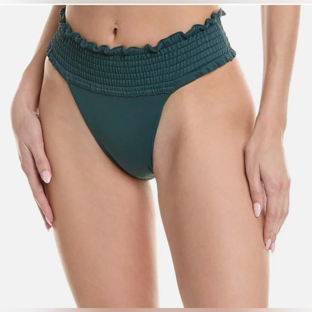 Agua Bendita Tessa Cheeky Bikini Bottom in Teal Green Womens Size XL NWT